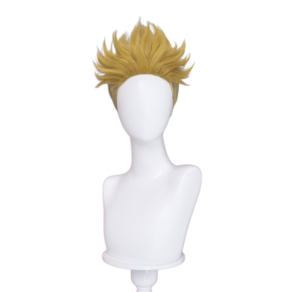 【Ready For Ship】【Front Lace】DokiDoki Anime GACHIAKUTA Cosplay Enjin Wig / Tattoo Short Spiky Blonde Hair