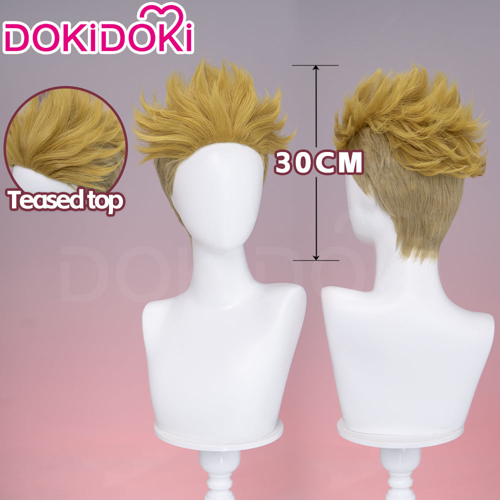 【Ready For Ship】【Front Lace】DokiDoki Anime GACHIAKUTA Cosplay Enjin Wig / Tattoo Short Spiky Blonde Hair