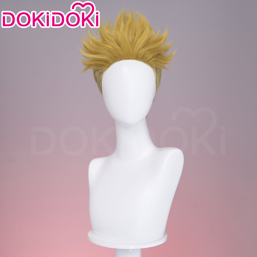 【Ready For Ship】【Front Lace】DokiDoki Anime GACHIAKUTA Cosplay Enjin Wig / Tattoo Short Spiky Blonde Hair