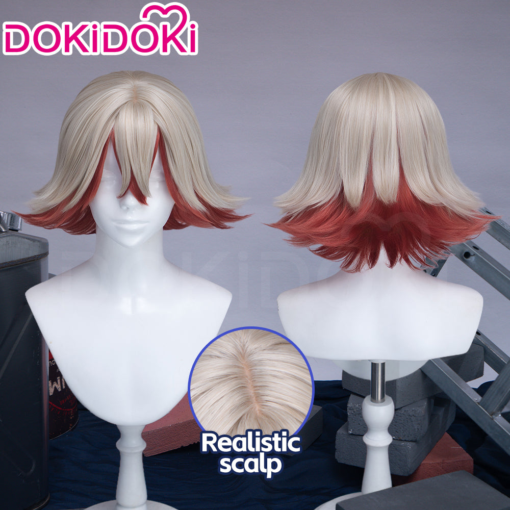 【Ready For Ship】DokiDoki Anime GACHIAKUTA Cosplay Fu Orostor Wig Short Blond Red Endings Hair