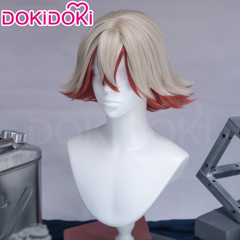 【Ready For Ship】DokiDoki Anime GACHIAKUTA Cosplay Fu Orostor Wig Short Blond Red Endings Hair