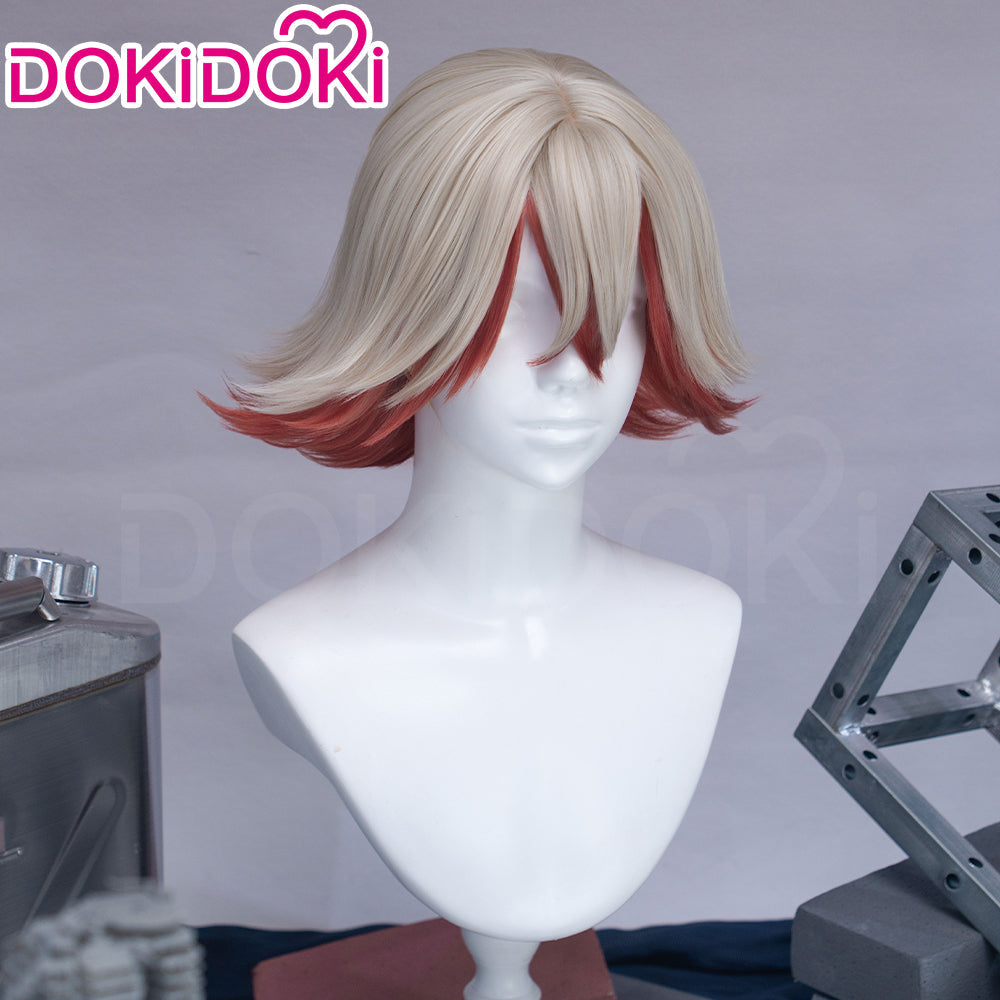 【Ready For Ship】DokiDoki Anime GACHIAKUTA Cosplay Fu Orostor Wig Short Blond Red Endings Hair