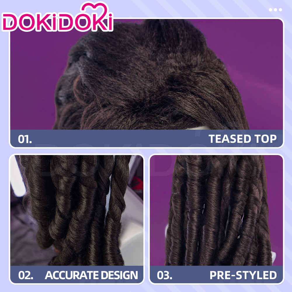 DokiDoki Anime GACHIAKUTA Cosplay Jabber Wonger Wig Long Black Hair Multiple Braids