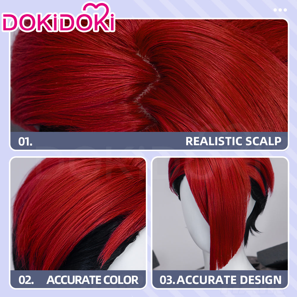 【Ready For Ship】DokiDoki Anime GACHIAKUTA Cosplay Kyouka Nijiku Wig Short Red Black Layerd Hair