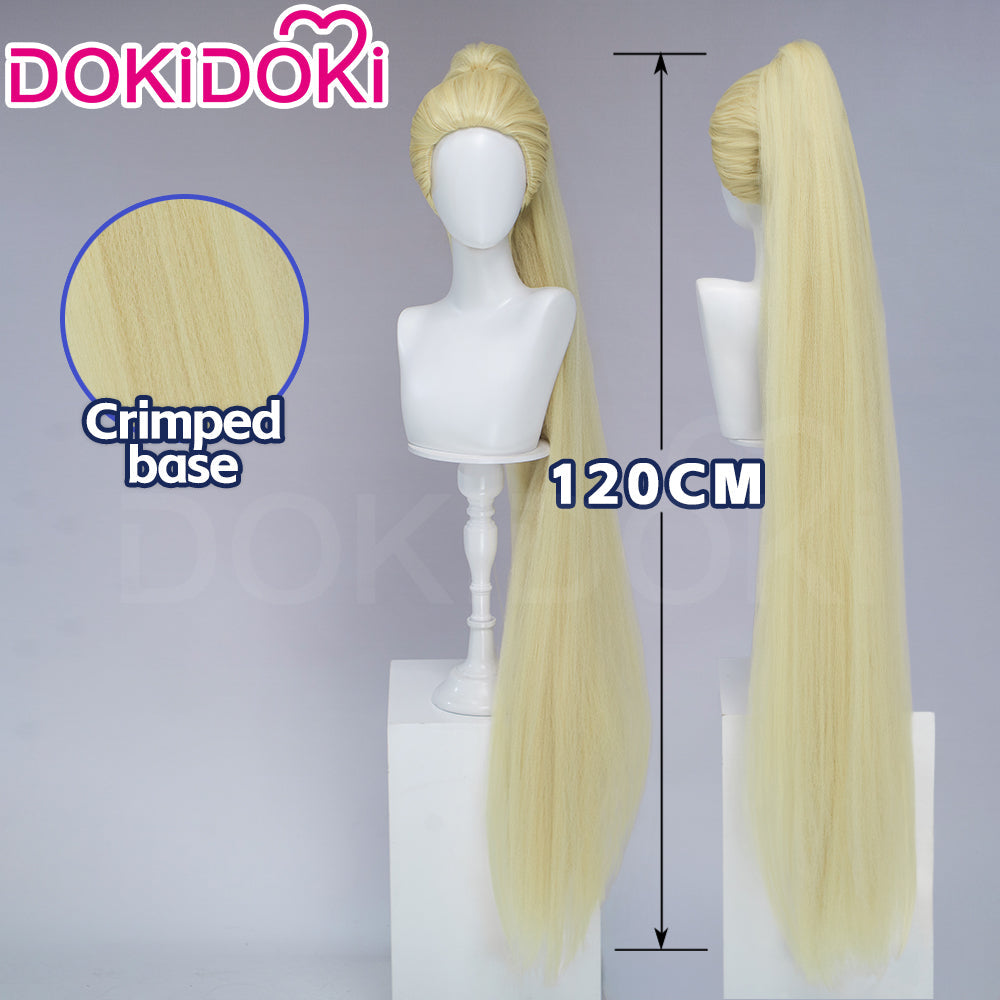 【120 CM】DokiDoki Anime GACHIAKUTA Cosplay Noerde Hew Amozo Wig Long Straight Blonde Hair Ponytail