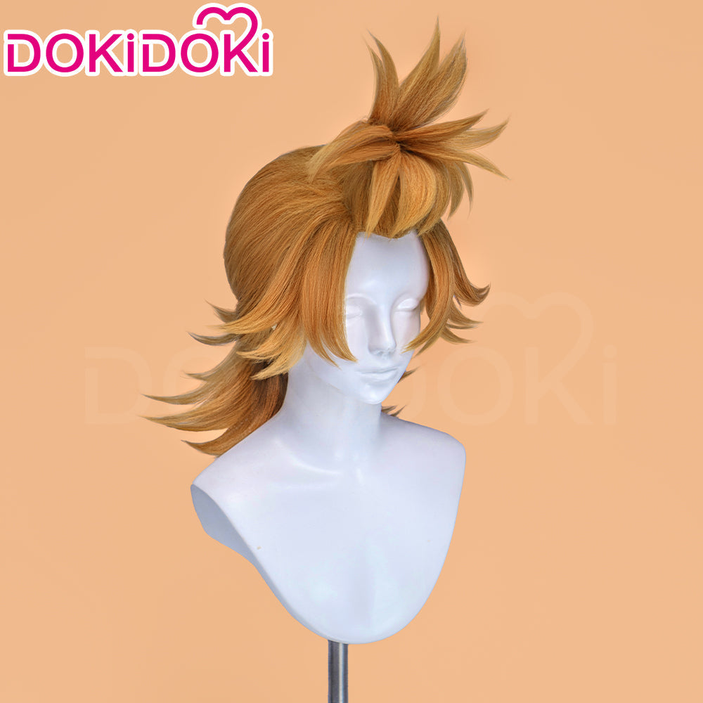 【Ready For Ship】【Front Lace】DokiDoki Anime GACHIAKUTA Cosplay Remlin Tysark Wig Long Orange Hair Upward Ponytail