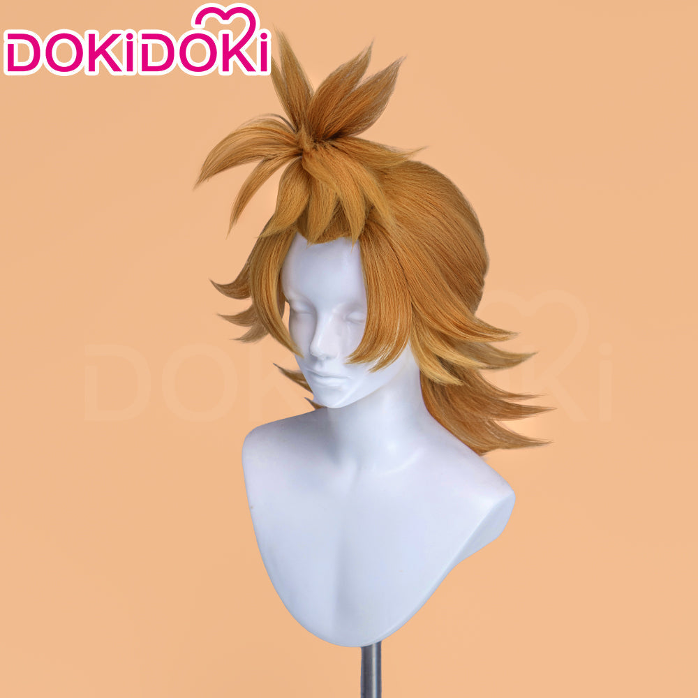 【Ready For Ship】【Front Lace】DokiDoki Anime GACHIAKUTA Cosplay Remlin Tysark Wig Long Orange Hair Upward Ponytail