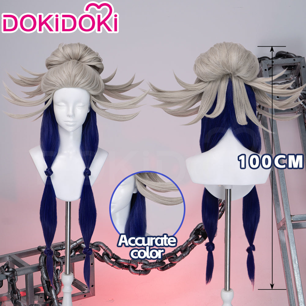 【Partially Ready For Ship】【Front Lace】DokiDoki Anime GACHIAKUTA Cosplay Tamsy Caines Wig Long Blond Navy Blue Hair