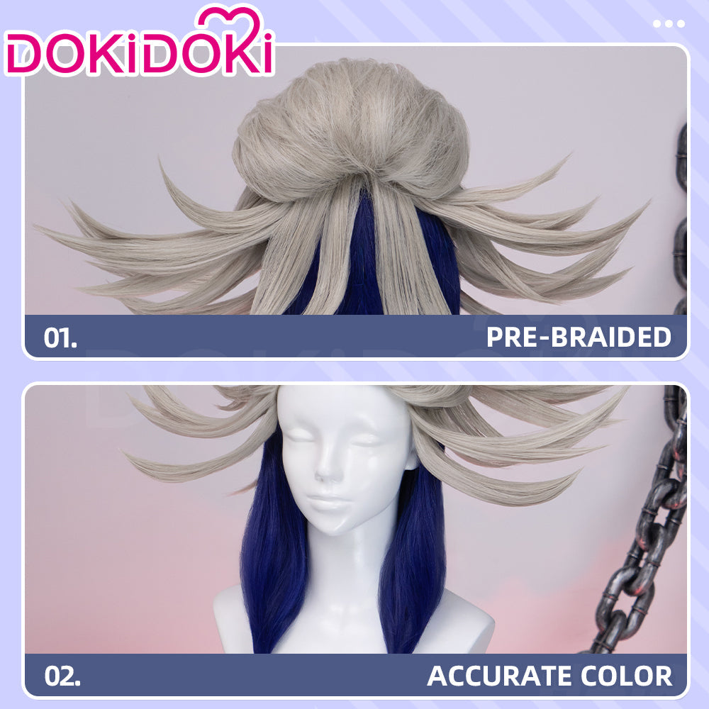 【Partially Ready For Ship】【Front Lace】DokiDoki Anime GACHIAKUTA Cosplay Tamsy Caines Wig Long Blond Navy Blue Hair