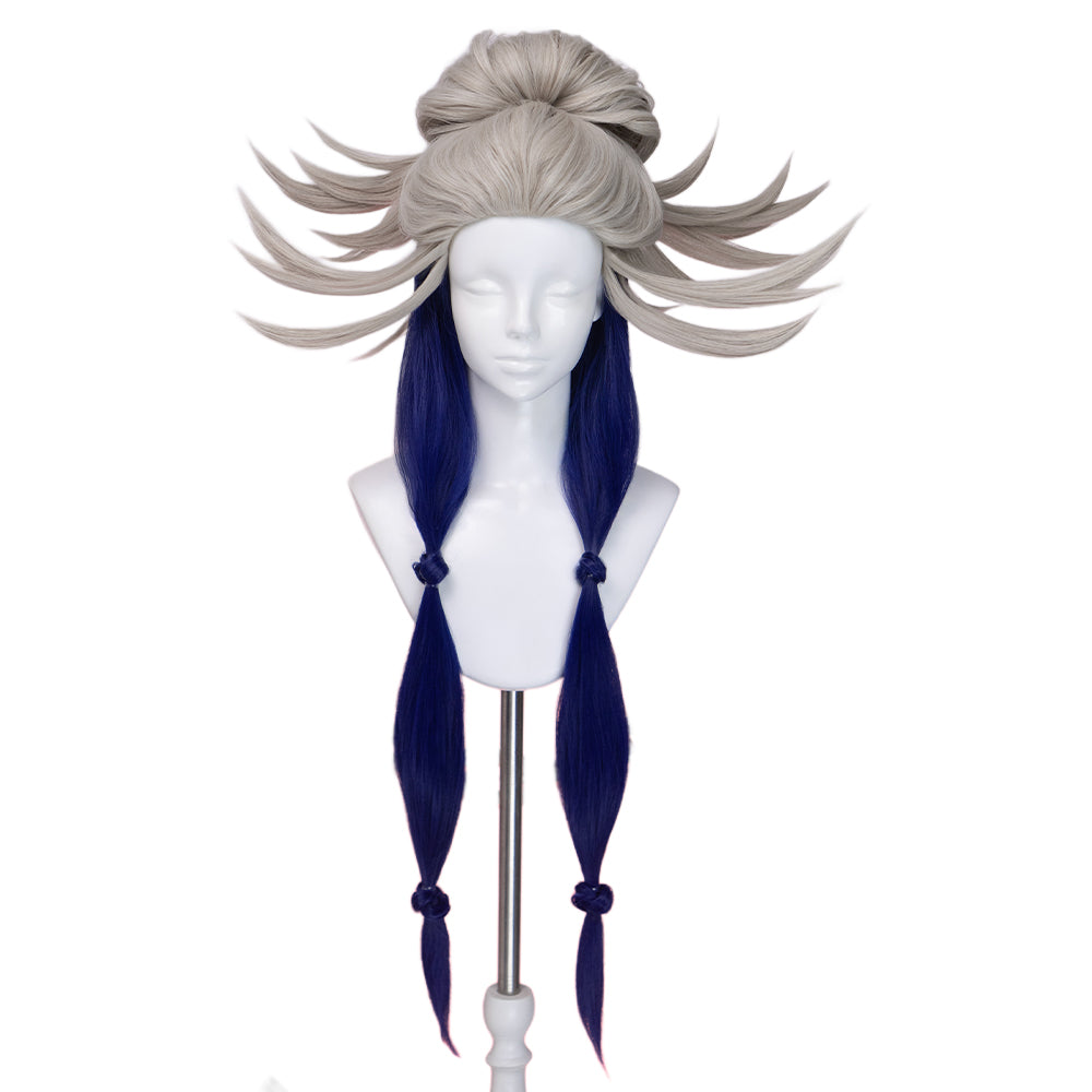 【Partially Ready For Ship】【Front Lace】DokiDoki Anime GACHIAKUTA Cosplay Tamsy Caines Wig Long Blond Navy Blue Hair