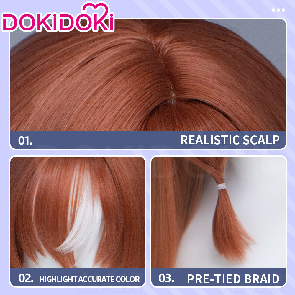 【Ready For Ship】DokiDoki Game Cosplay Wig / Tail Long Straight Brown Hair