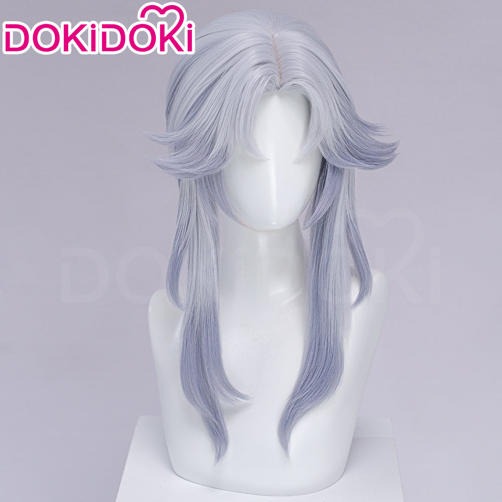 【Ready For Ship】DokiDoki Game Genshin Impact Cosplay Canon Wig Long Grey Gradient Goddess Of The Forst Moon