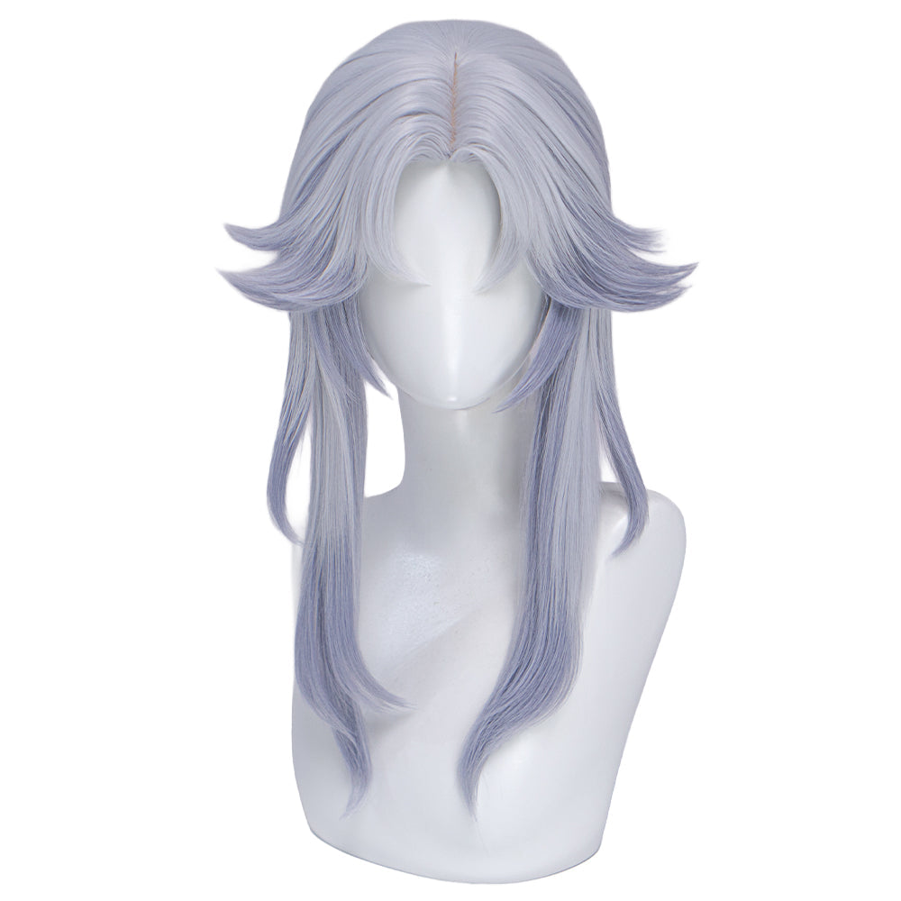 【Ready For Ship】DokiDoki Game Genshin Impact Cosplay Canon Wig Long Grey Gradient Goddess Of The Forst Moon