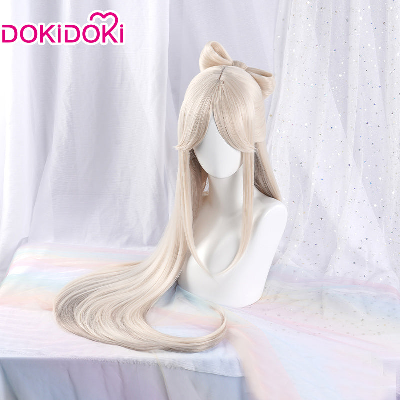 【Ready For Ship】DokiDoki Game Genshin Impact Cosplay Ning Guang Wig Long White NingGuang