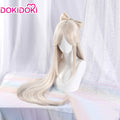 【Ready For Ship】DokiDoki Game Genshin Impact Cosplay Ning Guang Wig Long White NingGuang
