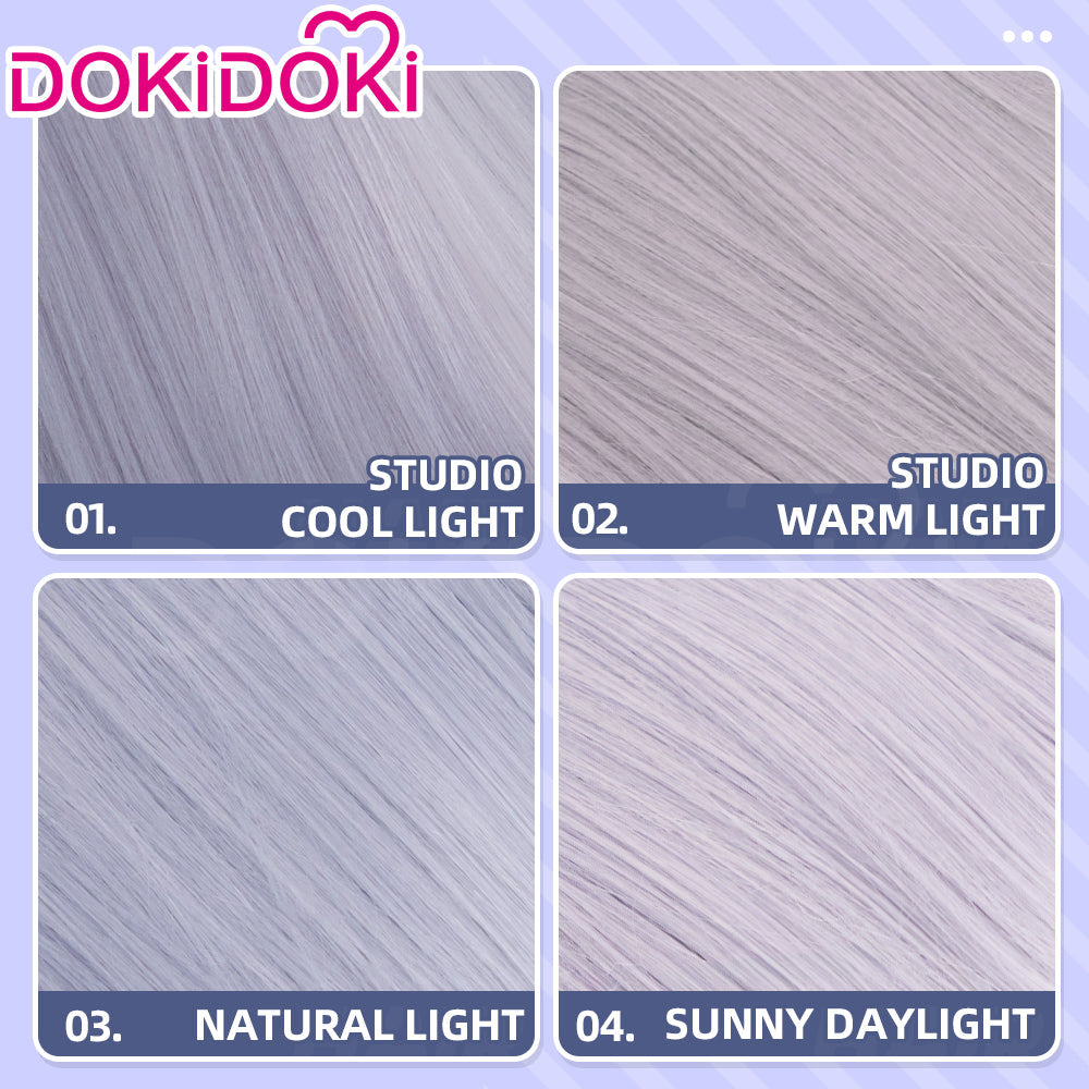 【Partially Ready For Ship】DokiDoki Game Genshin Impact Cosplay Tsaritsa Wig / Crown / Elf Ears / Earrings Long Curly Silver Hair Kokoshnik Anastasya Feodorovna Snezhnaya Sudden Snow