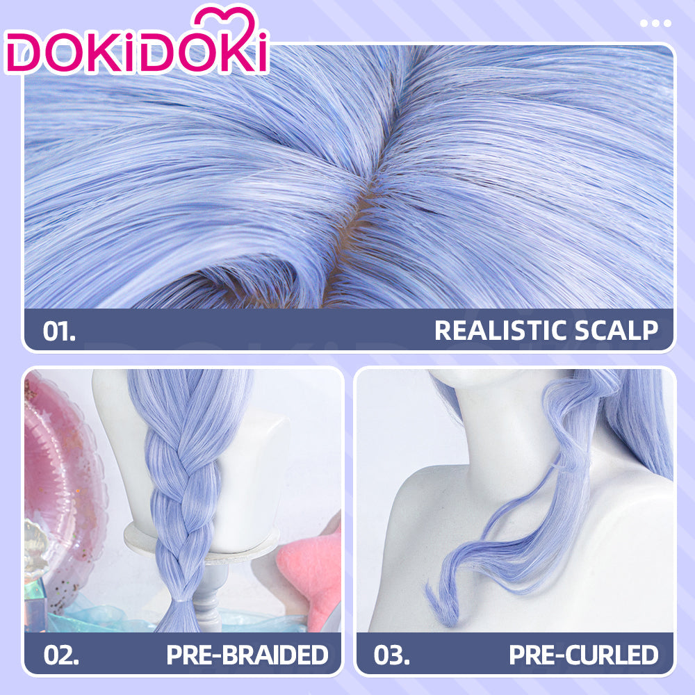 DokiDoki Game Honkai: Star Rail Cosplay Robin SP Wig Long Curly Purple Hair Braid Robin • Summeretto