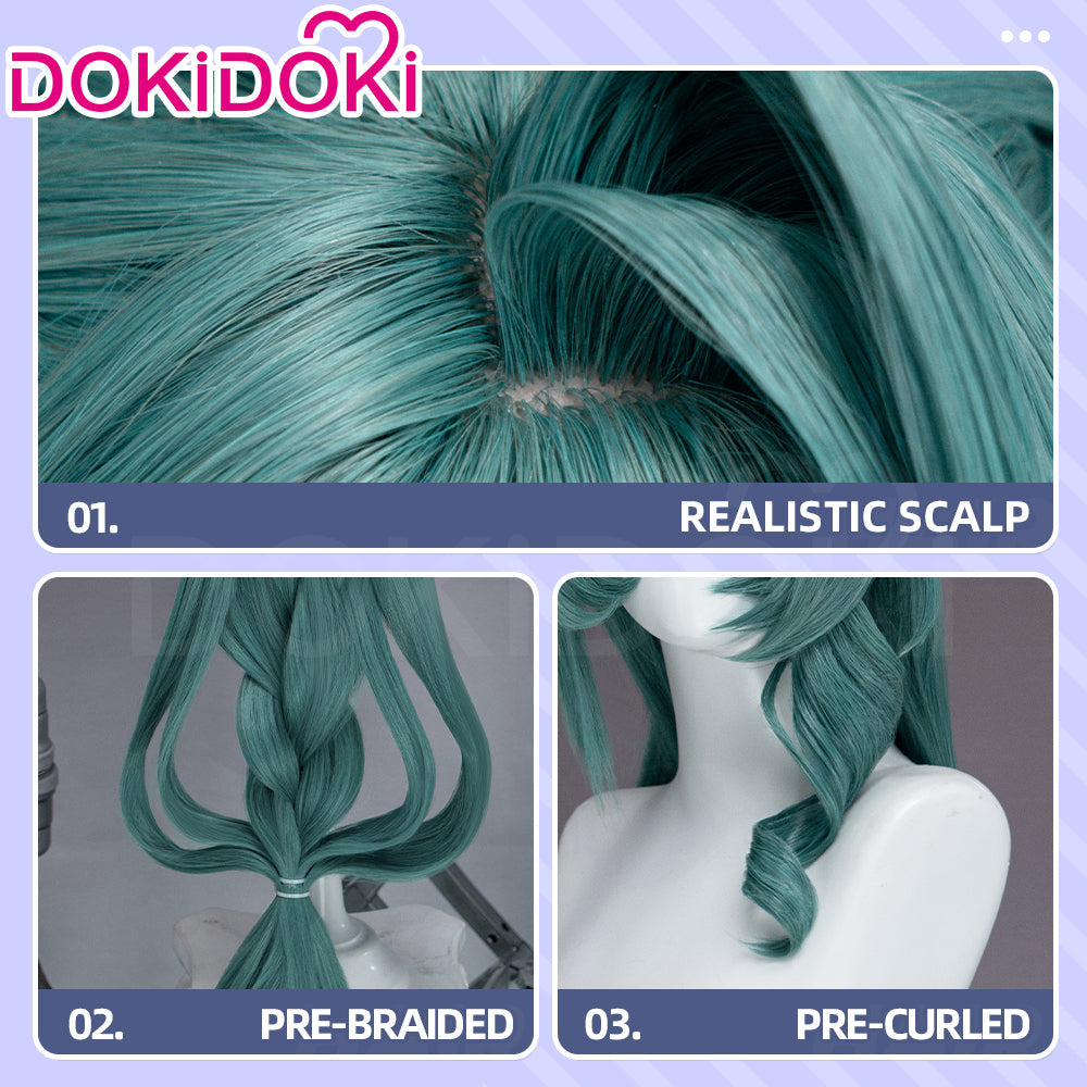 DokiDoki Game Zenless Zone Zero Cosplay Cecilia Wig Long Curly Green Hair Angels of Delusion ZZZ