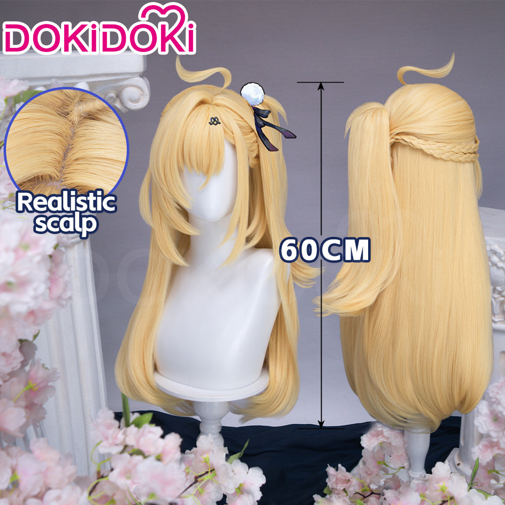 【Ready For Ship】DokiDoki Game Zenless Zone Zero Cosplay Cissia Wig Long Straight Blonde Hair Side Ponytail ZZZ