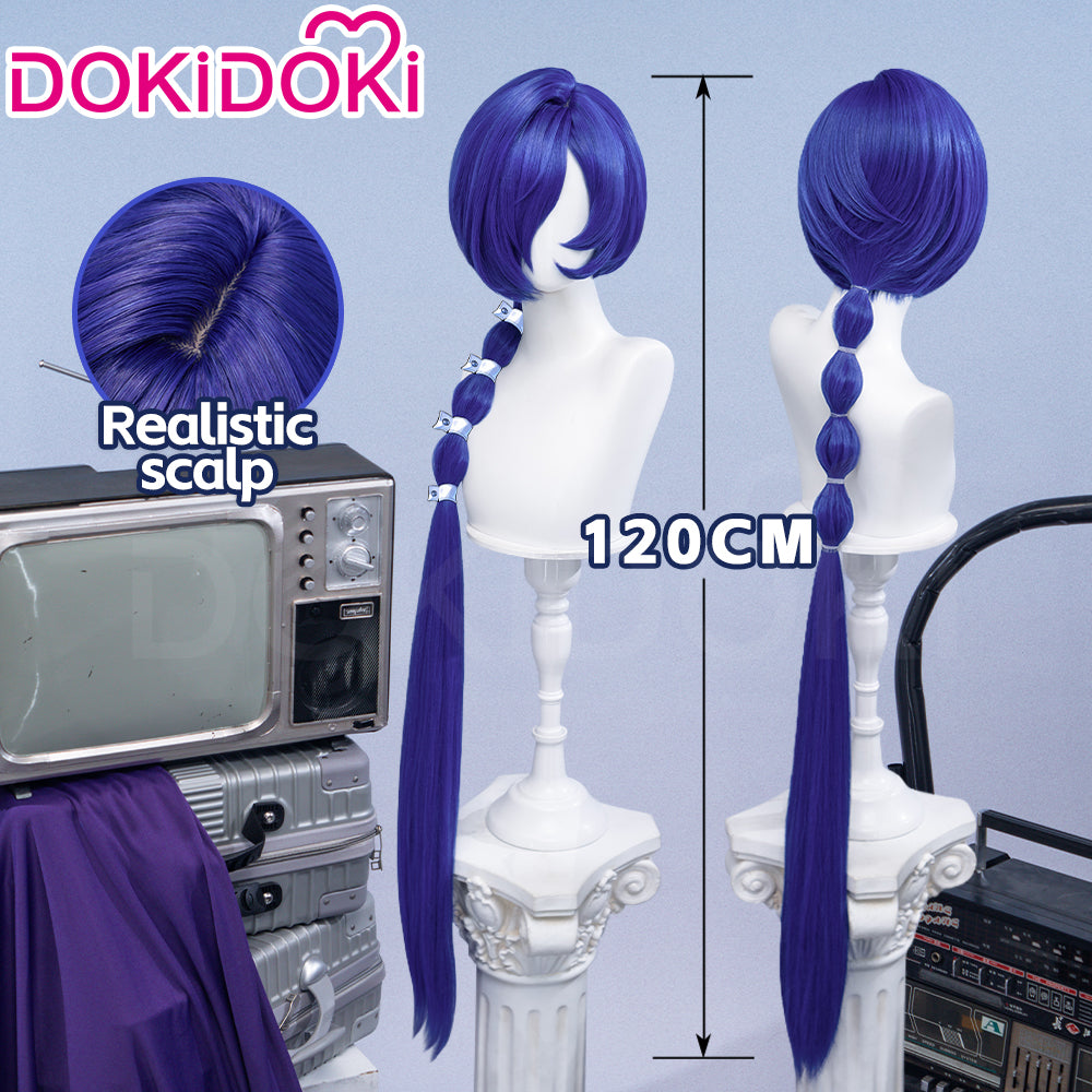 【Ready For Ship】DokiDoki Game Zenless Zone Zero Cosplay Promeia Wig Long Straight Purple Hair Ponytail ZZZ