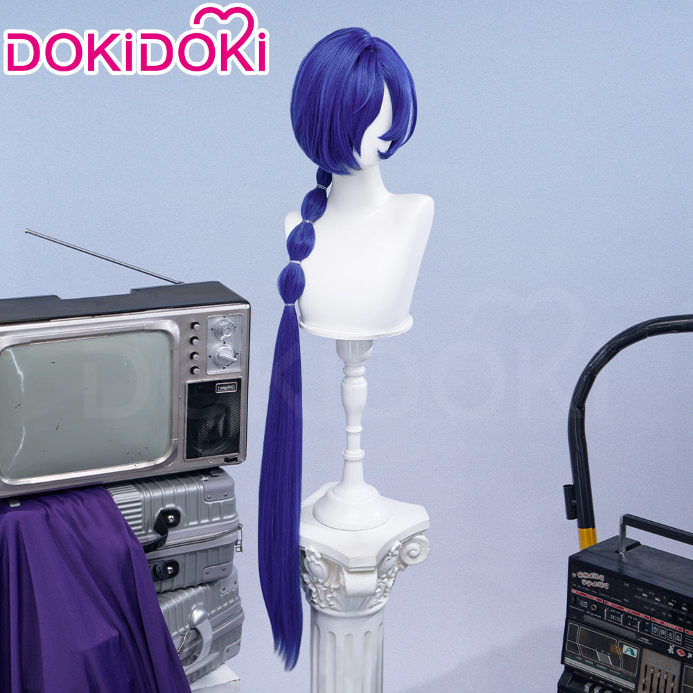 【Ready For Ship】DokiDoki Game Zenless Zone Zero Cosplay Promeia Wig Long Straight Purple Hair Ponytail ZZZ