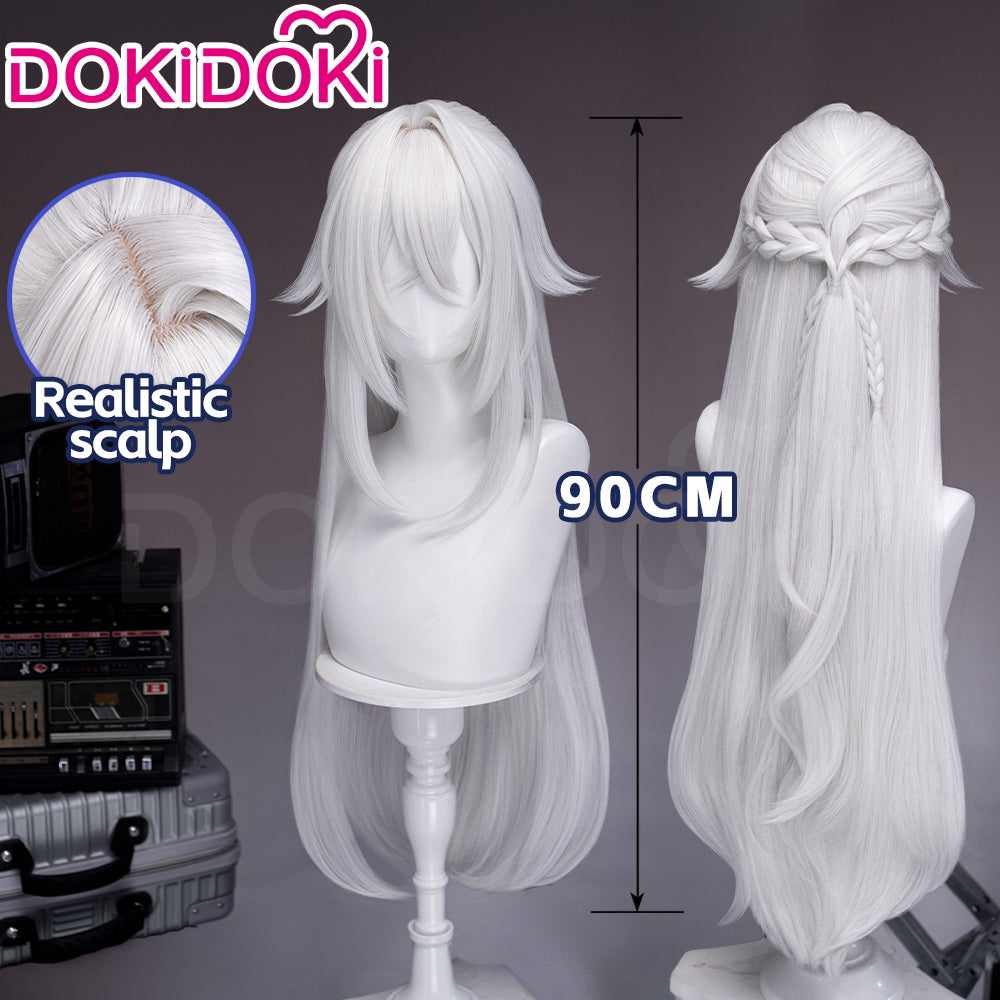 【Ready For Ship】DokiDoki Game Zenless Zone Zero Cosplay Severian Lowell Wig Long Straight White Hair Pre Braided ZZZ