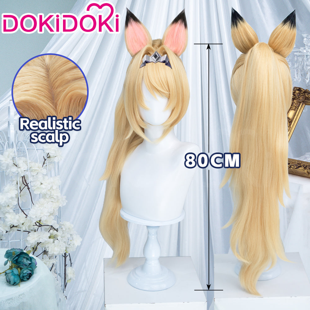 DokiDoki Game Zenless Zone Zero Cosplay Sigrid de L'Azur Wig Long Straight Blonde Hair High Ponytail ZZZ