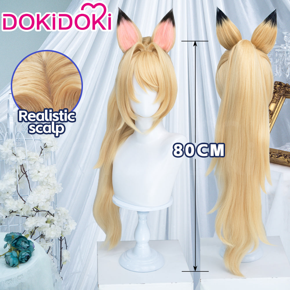 DokiDoki Game Zenless Zone Zero Cosplay Sigrid de L'Azur Wig Long Straight Blonde Hair High Ponytail ZZZ