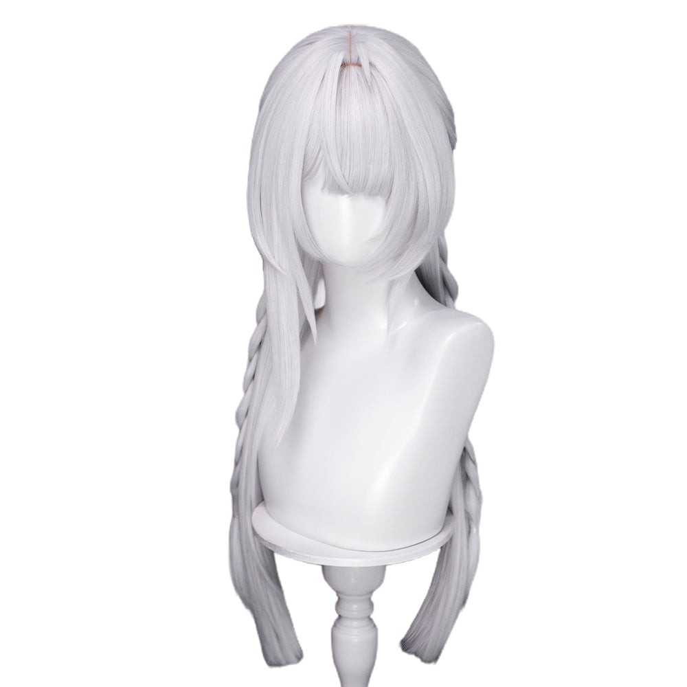 【Ready For Ship】DokiDoki Game Zenless Zone Zero Cosplay Velina Wig Long Straight Silver Hair Pre-Braided ZZZ