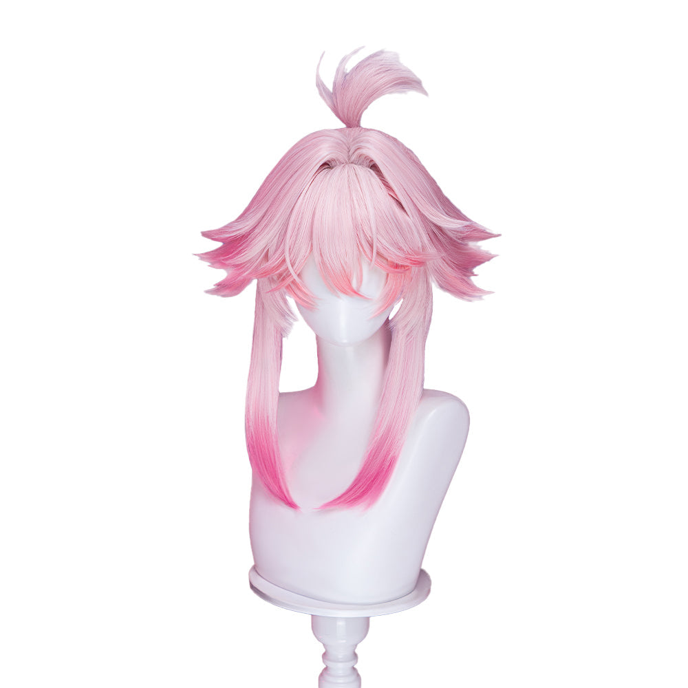 【Ready For Ship】DokiDoki Honkai: Star Rail Cosplay Evanescia Wig Long Pink Gradient Hair / Ear Accessory Planarcadia
