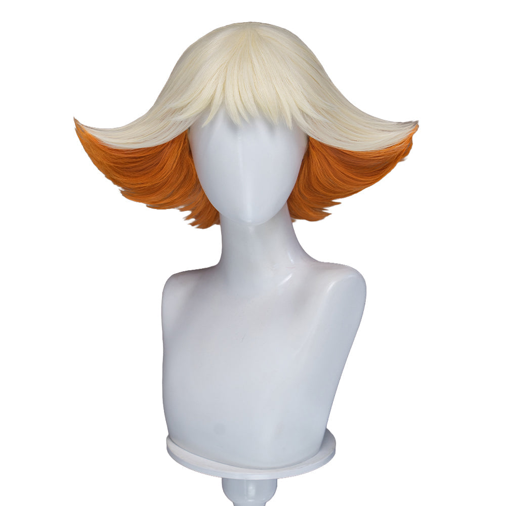 【Ready For Ship】DokiDoki Manga Anime Witch Hat Atelier Cosplay Alaira Wig Short White Orange Hair