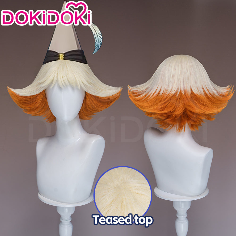 【Ready For Ship】DokiDoki Manga Anime Witch Hat Atelier Cosplay Alaira Wig Short White Orange Hair