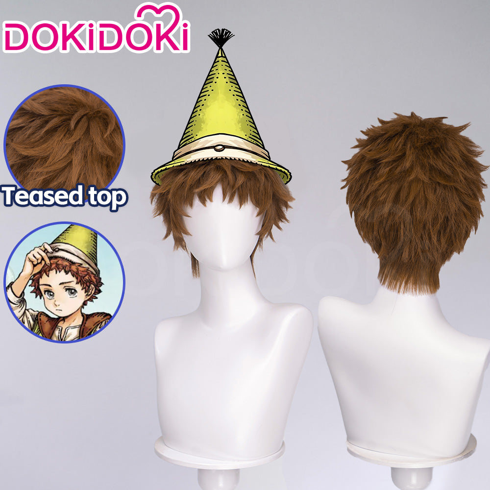 【Ready For Ship】DokiDoki Manga Anime Witch Hat Atelier Cosplay Tartah Wig Short Curly Brown Hair