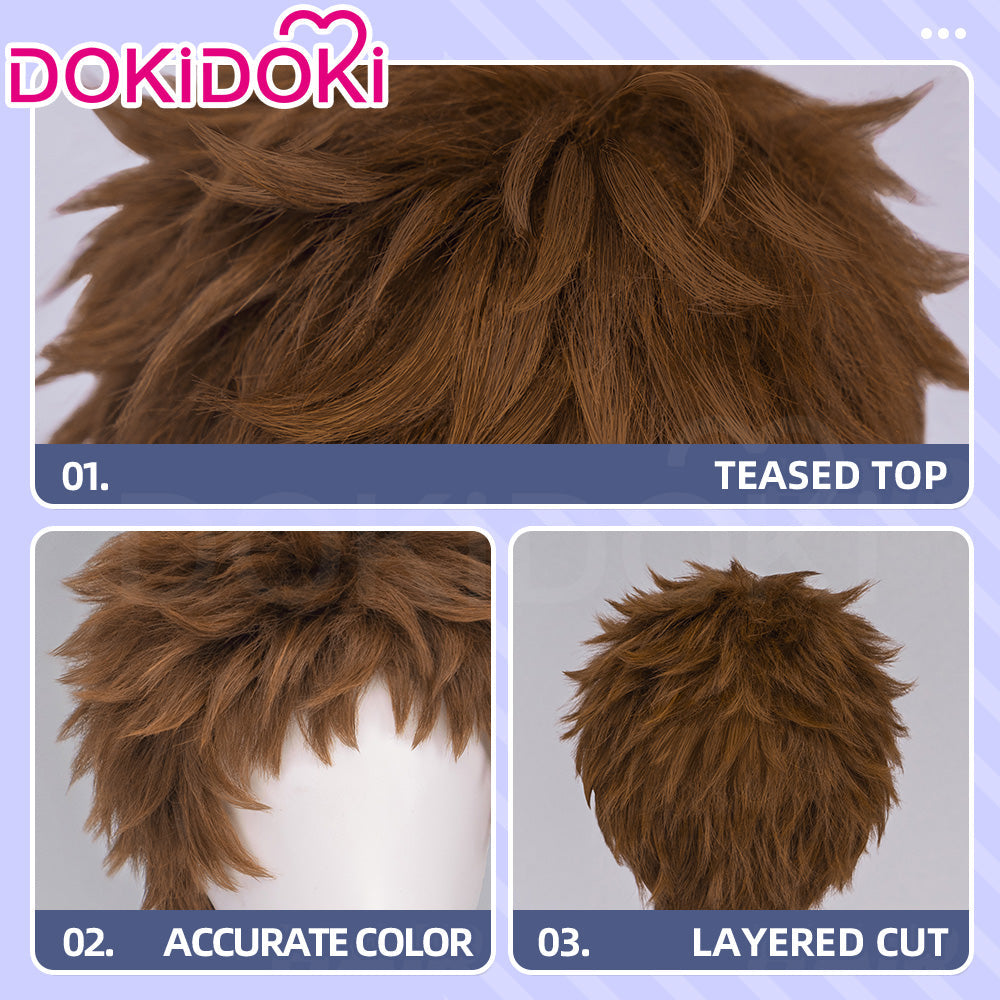 【Ready For Ship】DokiDoki Manga Anime Witch Hat Atelier Cosplay Tartah Wig Short Curly Brown Hair