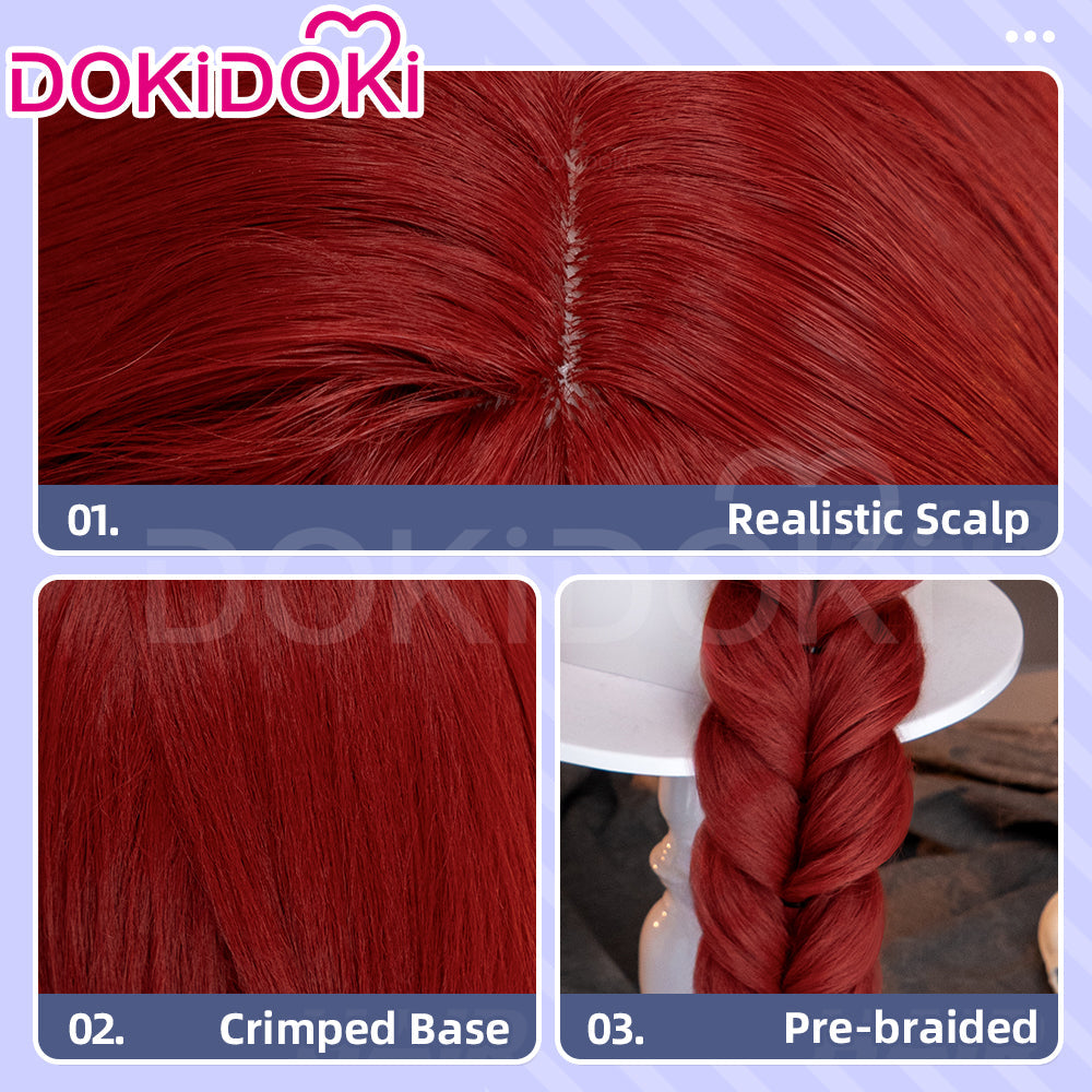 【Ready For Ship】DokiDoki Anime GACHIAKUTA Cosplay Riyo Reaper Wig Long Red Hair Fishtail Braid