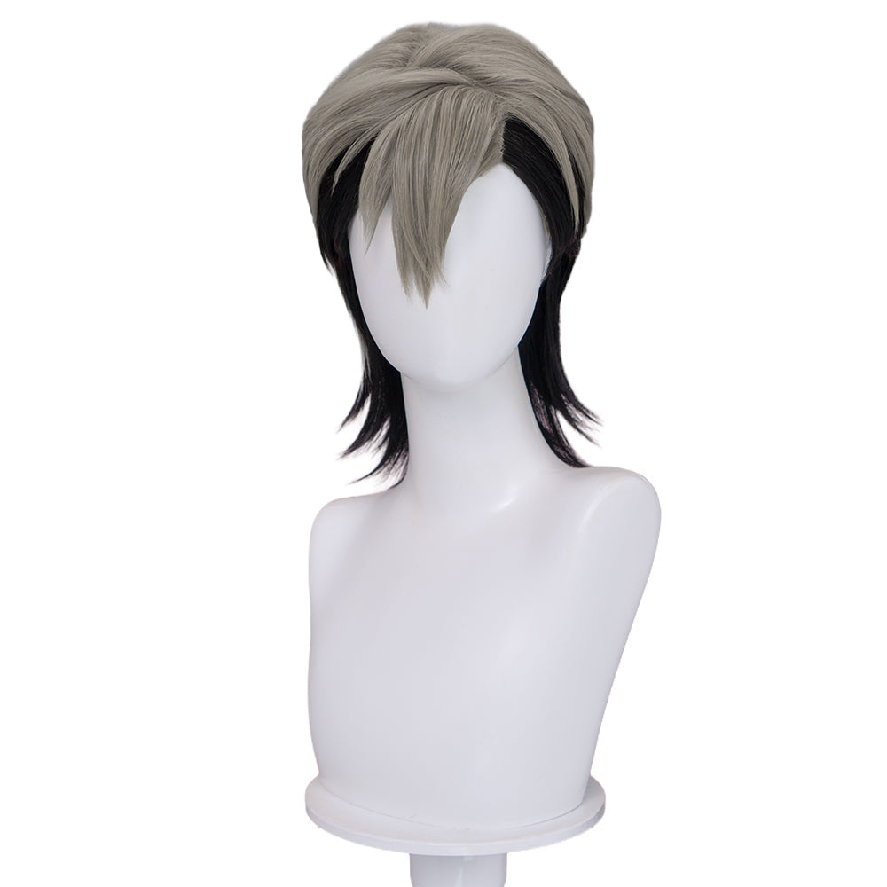 【Partially Ready For Ship】【Front Lace】DokiDoki Anime GACHIAKUTA Cosplay Zanka Nijiku Wig / Mask Short Dark Brown Black Hair Mullet