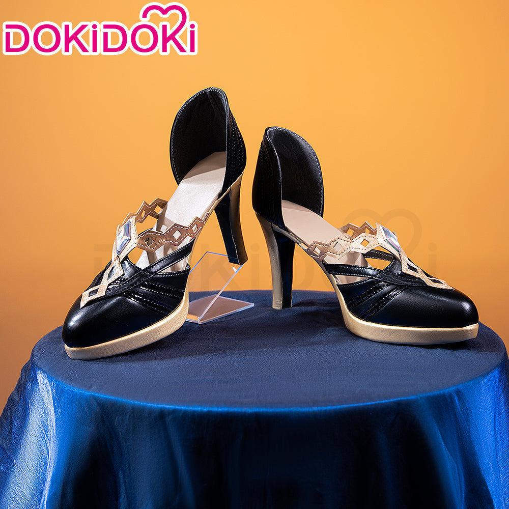 DokiDoki Game Genshin Impact Cosplay Rhinedottir / Naberius Shoes Gold “ R ” Song of the Welkin Moon