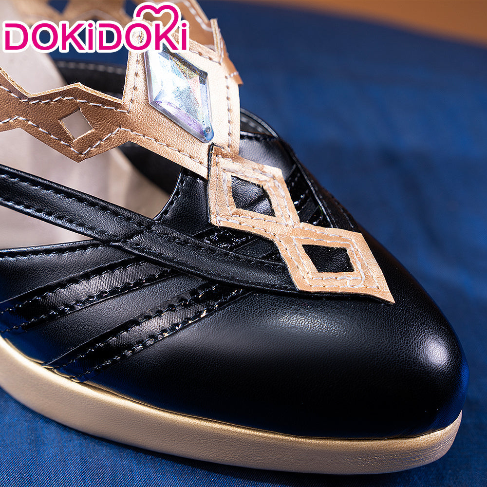 DokiDoki Game Genshin Impact Cosplay Rhinedottir / Naberius Shoes Gold “ R ” Song of the Welkin Moon