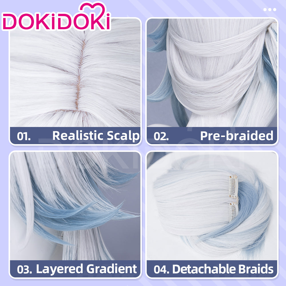 【Ready For Ship】DokiDoki Game Honkai: Star Rail Cosplay Yao Guang Gradient Wig Long Straight White Blue Hair Yaoguang Planarcadia