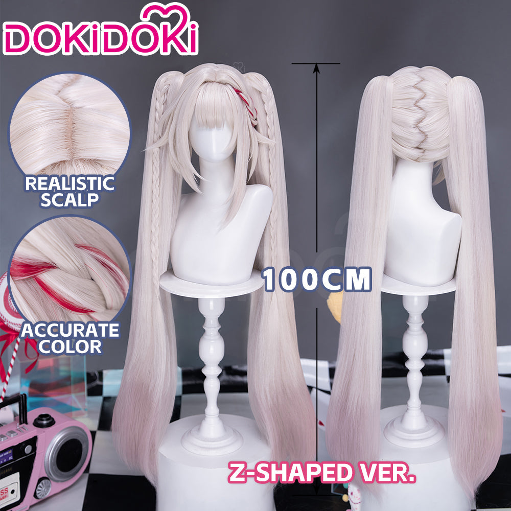 【EU Local Shipping】DokiDoki Honkai: Star Rail Cosplay Sparxie / @SparxiConOfficial Wig / Hat Long Straight Silver Hair Twin Tails Sparkle SP Planarcadia