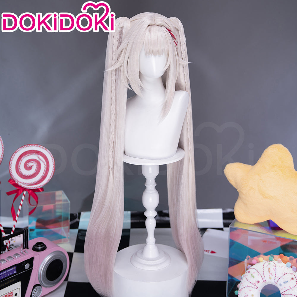 【Partially Ready For Ship】DokiDoki Honkai: Star Rail Cosplay Sparxie / @SparxiConOfficial Wig / Hat Long Straight Silver Hair Twin Tails Sparkle SP Planarcadia