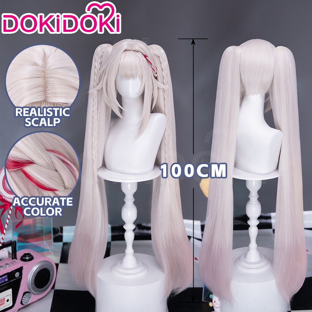 【EU Local Shipping】DokiDoki Honkai: Star Rail Cosplay Sparxie / @SparxiConOfficial Wig / Hat Long Straight Silver Hair Twin Tails Sparkle SP Planarcadia