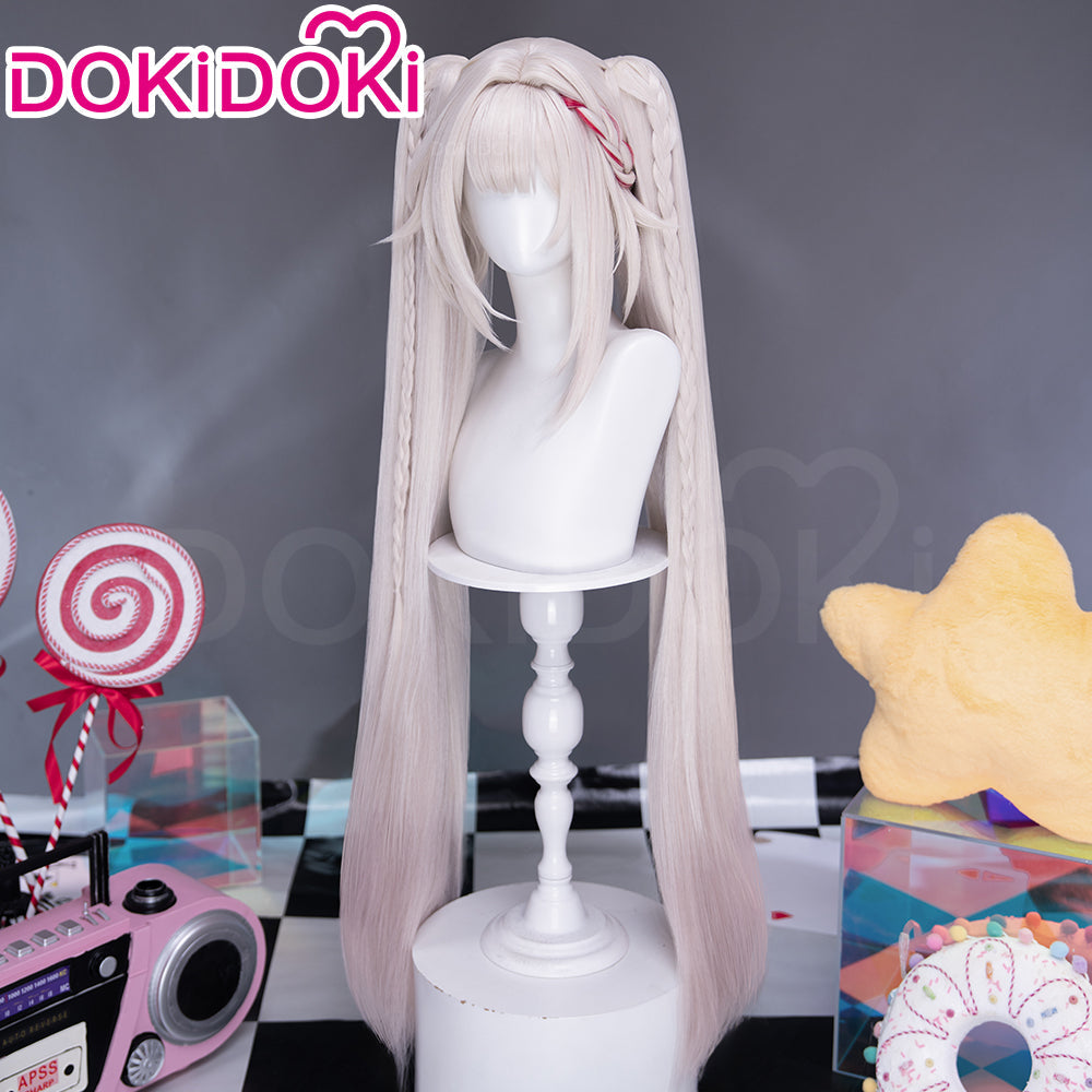 【EU Local Shipping】DokiDoki Honkai: Star Rail Cosplay Sparxie / @SparxiConOfficial Wig / Hat Long Straight Silver Hair Twin Tails Sparkle SP Planarcadia