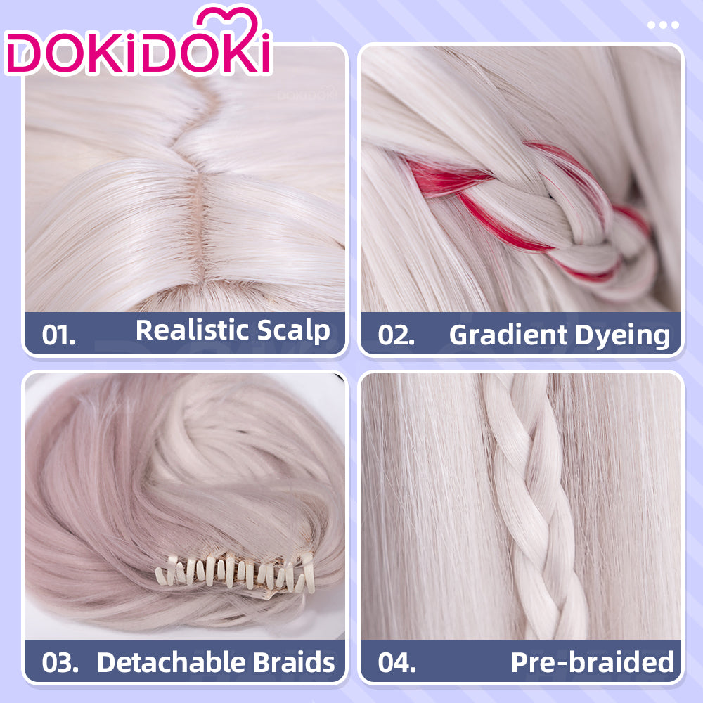 【Partially Ready For Ship】DokiDoki Honkai: Star Rail Cosplay Sparxie / @SparxiConOfficial Wig / Hat Long Straight Silver Hair Twin Tails Sparkle SP Planarcadia