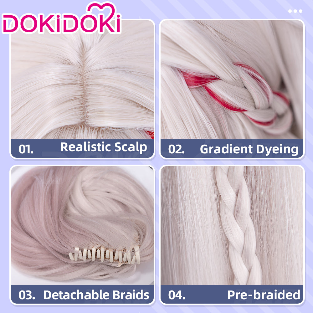 【EU Local Shipping】DokiDoki Honkai: Star Rail Cosplay Sparxie / @SparxiConOfficial Wig / Hat Long Straight Silver Hair Twin Tails Sparkle SP Planarcadia