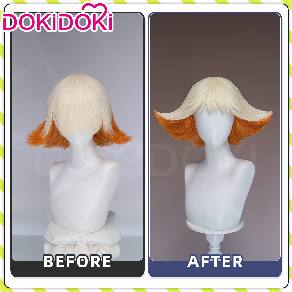 【Ready For Ship】DokiDoki Manga Anime Witch Hat Atelier Cosplay Alaira Wig Short White Orange Hair