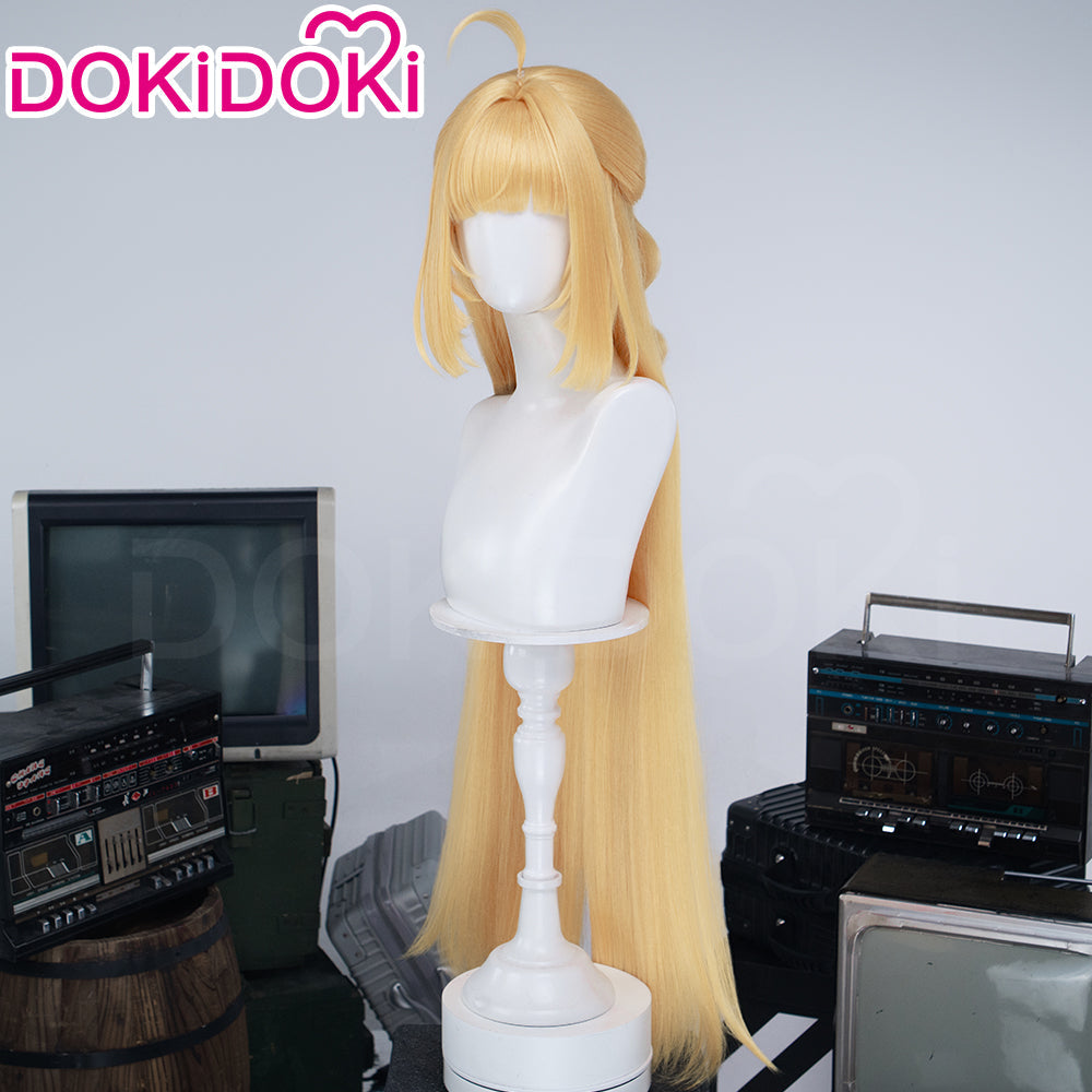 【Ready For Ship】DokiDoki Game Zenless Zone Zero Cosplay Norma Hollowell Wig Long Curly Yellow Hair Pre Braided Ahoge Norma ZZZ