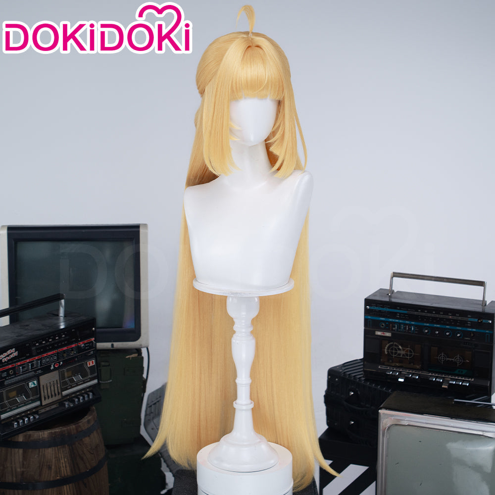 【Ready For Ship】DokiDoki Game Zenless Zone Zero Cosplay Norma Hollowell Wig Long Curly Yellow Hair Pre Braided Ahoge Norma ZZZ