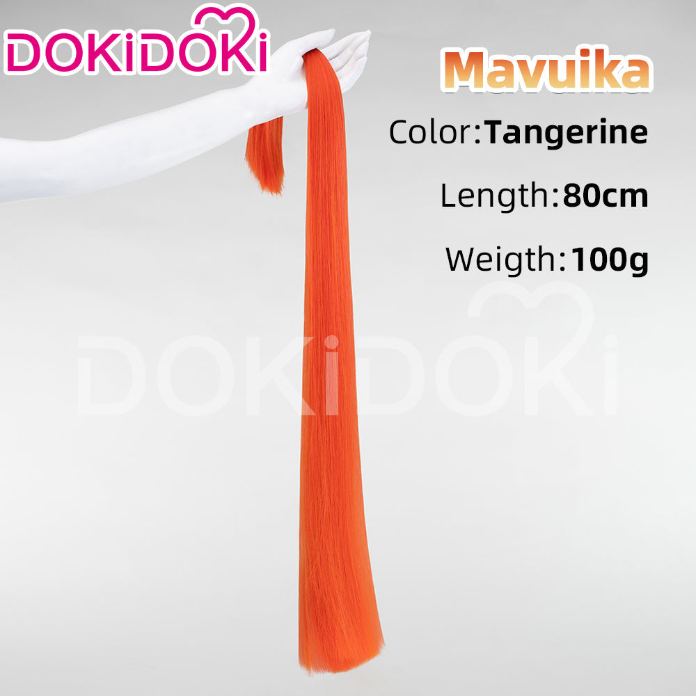 【Ready For Ship】DokiDoki Game Genshin Impact Cosplay Pyro Archon Mavuika Wig / Light Strips/ Wefts / Earclip / Glasses Natlan Long Curly Orange