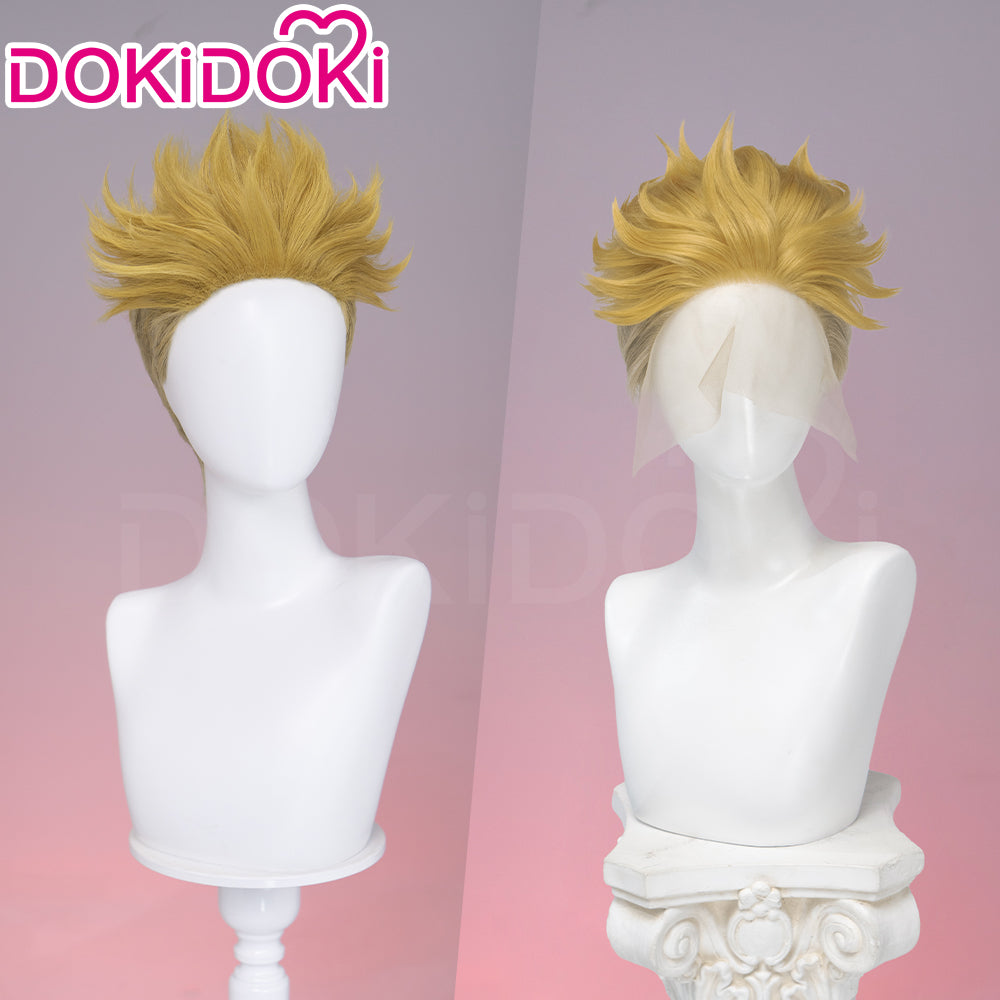 【Ready For Ship】【Front Lace】DokiDoki Anime GACHIAKUTA Cosplay Enjin Wig / Tattoo Short Spiky Blonde Hair